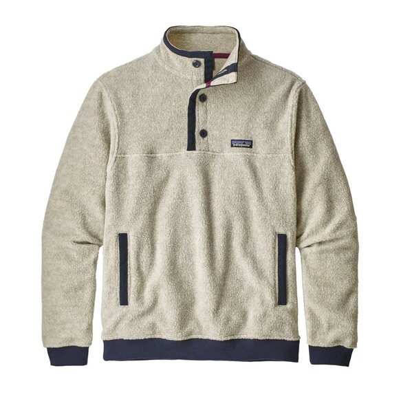 Patagonia Men's Shearling Button Pullover in Oatmeal Heather Size XXL - Picture 1 of 9